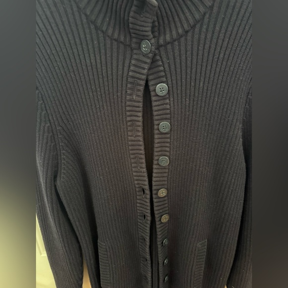 Ralph Lauren Navy Cardigan Women's 2X With Crest - Heavy Knit - Picture 5 of 6